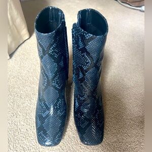 Snake-skin booties